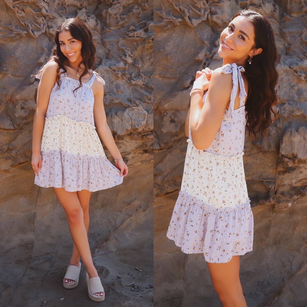 lavender floral dress